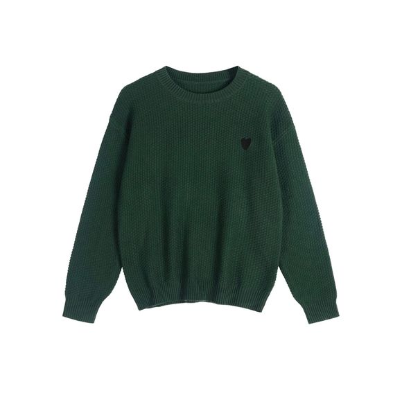 Womens Oversized Sweater Crewneck Lantern Sleeve SZ L Pullover Chunky Knit - Picture 1 of 7